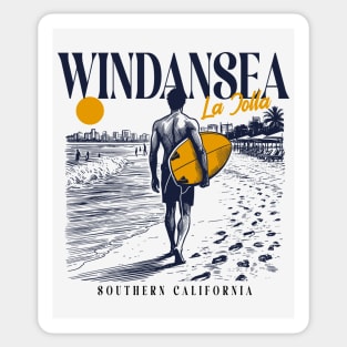 Vintage Surfing Windansea, La Jolla, California // Retro Surfer Sketch // Surfer's Paradise Sticker